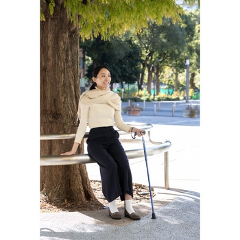 バンブーステッキ 折りたたみ杖 ネイビー 竹虎