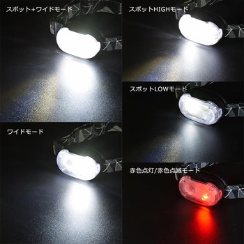 小型充電式ヘッドライト 260lm 防水IPX4 - オーム電機