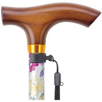 あなたの相棒Ⅱ 花柄ステッキ 伸縮 白花柄 マキテック