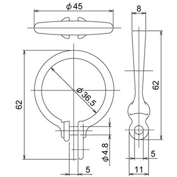 カーテンリング L69×内径Φ36.5 RELIANCE(リラインス)