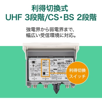 電源分離型利得切換式CS・BS・UHFブースタ - サン電子