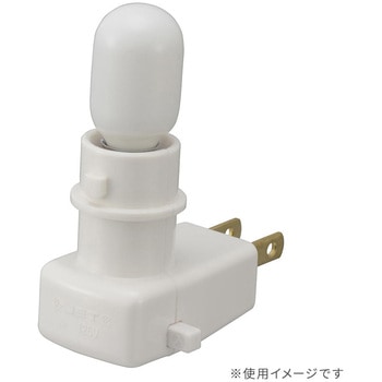 コンセントライト スイッチ付 E12口金 ホワイト オーム電機