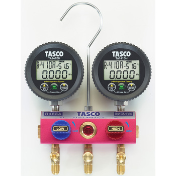 R32/R410A用ボールバルブ式デジタルゲージマニホールドキット イチネンTASCO