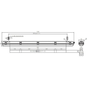 直管形LEDランプ専用 防水型器具 - ECOPOLA