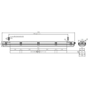 直管形LEDランプ専用 防水型器具 - ECOPOLA