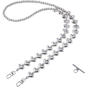 スマホストラップ ハートビーズ ショルダー 首掛け ストラップホルダーシート付 iPhone/Android対 落下防止 - エレコム