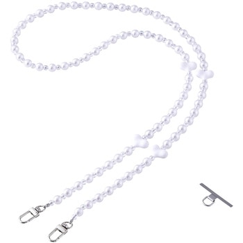 スマホストラップ ハートパールビーズ ショルダー 首掛け ストラップホルダーシート付 iPhone/Android対応 エレコム