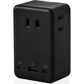 電源タップ コンセント×3 USB Type-C×2 USB-A×1 ポート付き 67W PD対応 MacBook WindowsPC スマホ対応 エレコム
