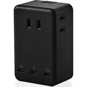 電源タップ コンセント×3 USB Type-C×3 ポート付き 67W PD対応 MacBook WindowsPC スマホ対応 エレコム