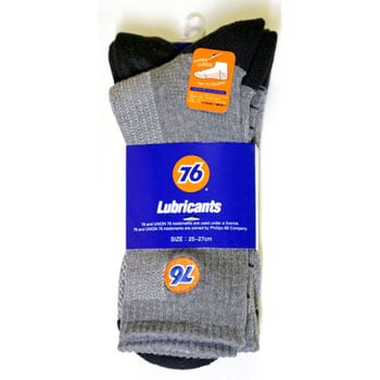 76ハイパークッションパイルソックス 先丸 3P レギュラー丈 76(ナナロク)