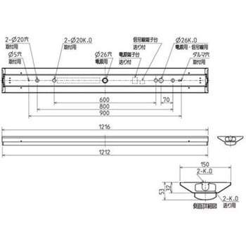 LEDライトユニット形ベースライト Myシリーズ 40形 直付形 逆富士タイプ 150幅 一般タイプ 【受注生産品】 - 三菱電機