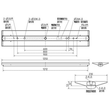 LEDライトユニット形ベースライト Myシリーズ 40形 直付形 逆富士タイプ 230幅 一般タイプ 【受注生産品】 - 三菱電機