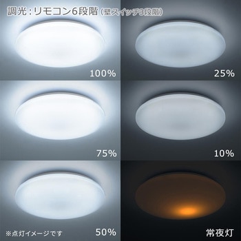 LEDシーリングライト 8畳用 調光 昼光色 オーム電機