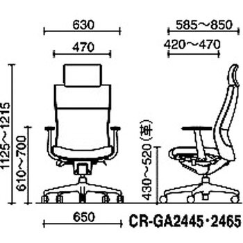 CR-GA2445F6GNB5-WN オフィスチェアー プント ヘッドレスト付きタイプ
