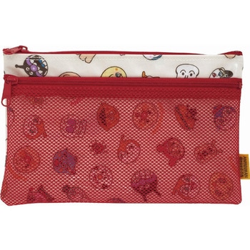 アンパンマン ANC-1300 オールスター柄ダブルファスナーポーチ 1セット 10袋入 - 伊藤産業