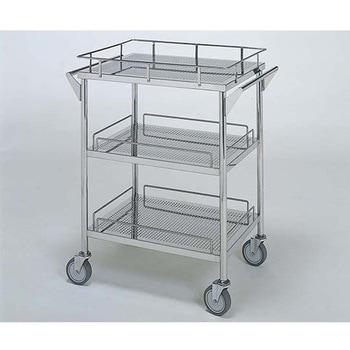 ステンレスワゴン回診車 パンチング枠付 - 柏ステンレス工業