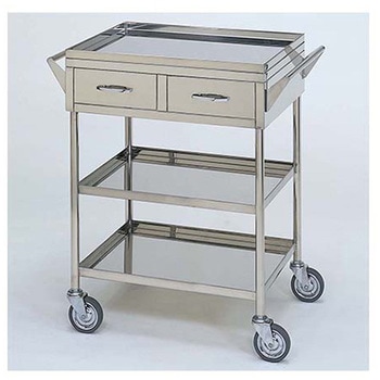 ステンレスワゴン回診車 引出付 立上 柏ステンレス工業