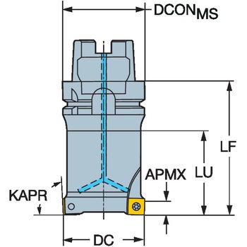 90°肩削り正面カッター CoroMill(R) 490-08切れ刃 HSKタイプA サンドビック