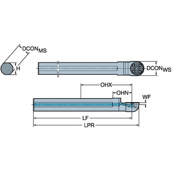 円筒平取り付きシャンク CoroTurn(R) SLアダプタ サンドビック
