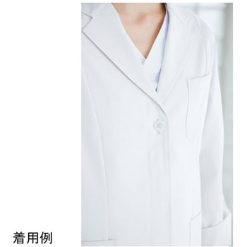 女性ハーフコート ホワイト 2520-1シリーズ - フォーク