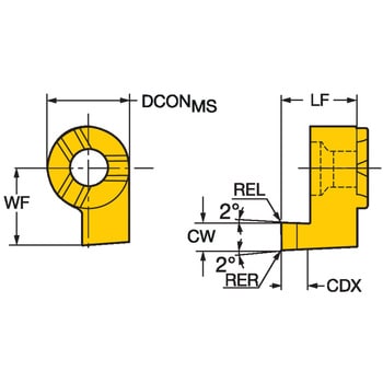 MB-09FA250-02-14L 1025 高精度内径工具CoroCut(R)MB 端面溝入れ加工用超硬ヘッド 1箱(10個) サンドビック  【通販モノタロウ】