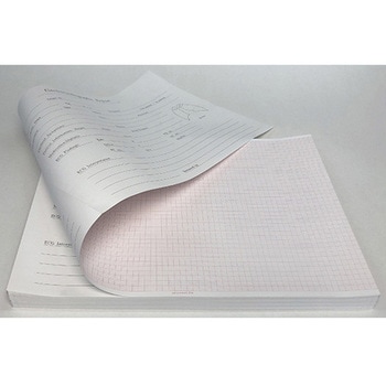 心電図記録紙 幅210mm×長60m/折300mm 折り畳み型・方眼線有 5冊入 CPシリーズ ちばら