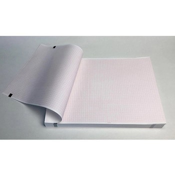心電図用記録紙 幅210mm×長100m/折295mm 折り畳み型・薄手 5冊入 ちばら