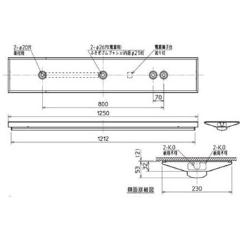 LEDライトユニット形ベースライト Myシリーズ 工場・倉庫用クリーンルーム向 40形 直付形 逆富士タイプ 230幅 一般タイプ 【受注生産品】 - 三菱電機