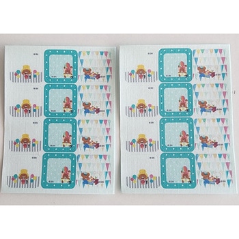 洗濯タグ用おなまえシール24P ジャッキーズホリデイ柄 - ゆにねーむ