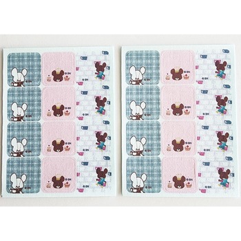 洗濯タグ用おなまえシール24P ジャッキーズティータイム柄 ゆにねーむ