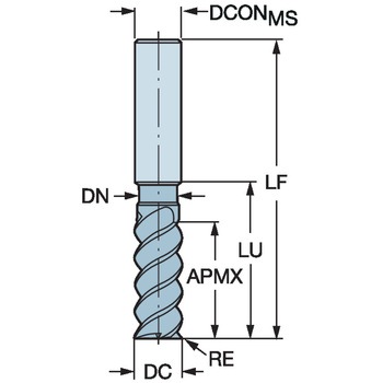 CoroMill(R) Plura 汎用フライス加工用超硬エンドミル コーナR付スクエア3枚刃 サンドビック