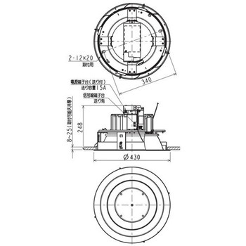 高天井ベースダウンライト GTシリーズ Φ400 下面開放タイプ 【受注生産品】 - 三菱電機