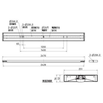 ライトユニット形ベースライト Myシリーズ 110形  下面開放タイプ 【受注生産品】 - 三菱電機