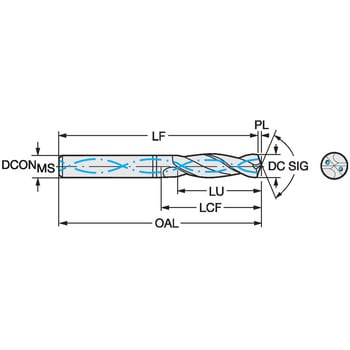 超硬ソリッドドリルCoroDrill(R)860-NMアルミ合金用内部給油 加工深さ3×DC用 サンドビック