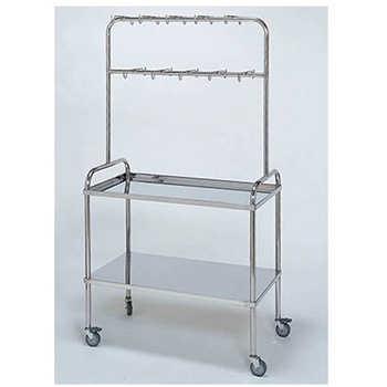 アーチ型点滴処置台 立上 2段 柏ステンレス工業