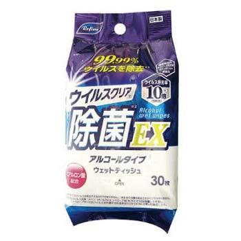 ウイルスクリア除菌EX アルコールウェット30枚 - ライフ堂