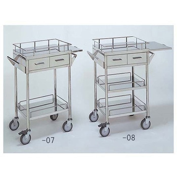 ステンレスワゴン回診車 引出付 枠付 ステンレスワゴン ヒキダシヅケ MBシリーズ - 柏ステンレス工業