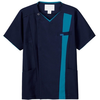 メンズジップスクラブ(R) ダークネイビー×ターコイズ - フォーク