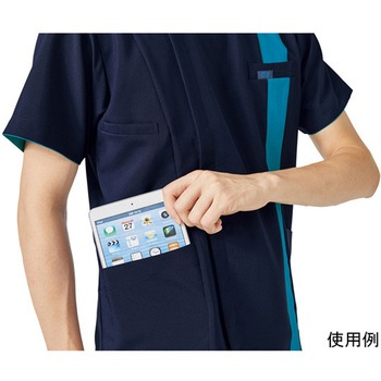 メンズジップスクラブ(R) ダークネイビー×ターコイズ - フォーク