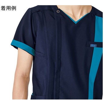 メンズジップスクラブ(R) ダークネイビー×ターコイズ - フォーク