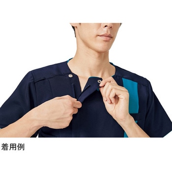 メンズジップスクラブ(R) ダークネイビー×ターコイズ - フォーク