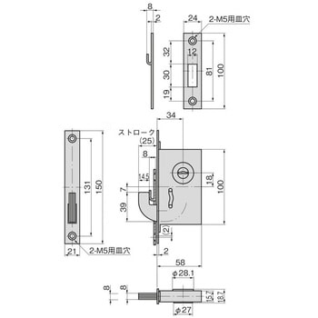 C-290 埋込み鎌錠1型 1個 タキゲン(TAKIGEN) 【通販モノタロウ】