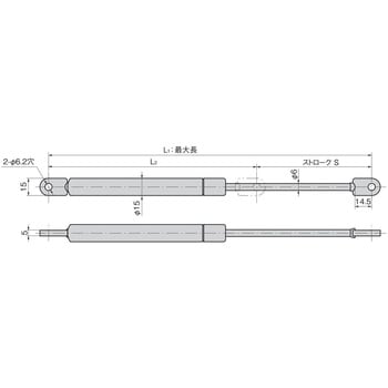 B-489-3 ガスダンパー 1個 タキゲン(TAKIGEN) 【通販サイトMonotaRO】