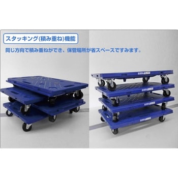 連結平台車 楽走くん(ゴムキャスター) 600×400 4台組 日東