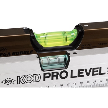 メガバブルマグネット付アルミレベルV溝付 アカツキ製作所(KOD)