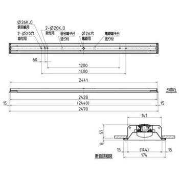 ライトユニット形ベースライト Myシリーズ 110形 下面開放タイプ 150幅 【受注生産品】 三菱電機