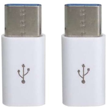 TypeC変換アダプタ2個セット USB microBメス - USB Type-Cオス データ通信対応 USB2.0(転送速度最大480Mbps) タイムリー