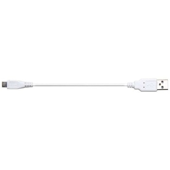 MicroUSBケーブル MicroUSB(オス)～USB Aタイプ(オス)15cm ホワイト タイムリー