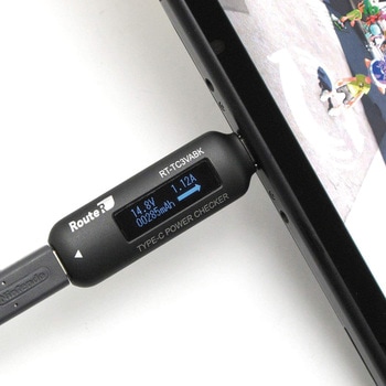 USB Type-C電圧・電流チェッカー 双方向・通電方向表示 ルートアール