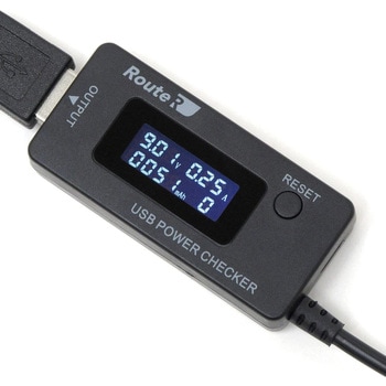 QuickCharge2.0対応 USB簡易電圧・電流チェッカー 積算機能・VA同時表示対応 ブラック - ルートアール
